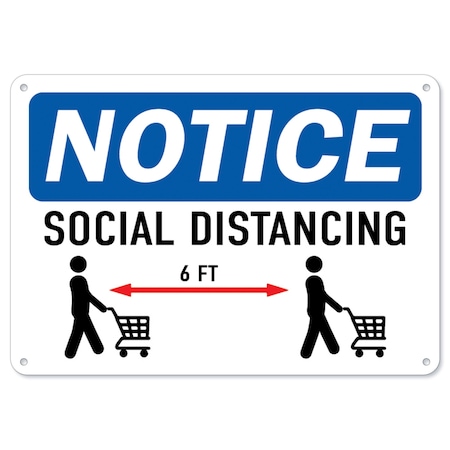 Signmission Coronavirus Sign, Social Distancing, 7in X 5in Decal, 5" H, 7" W, Social Distancing OS-NS-D-57-255962